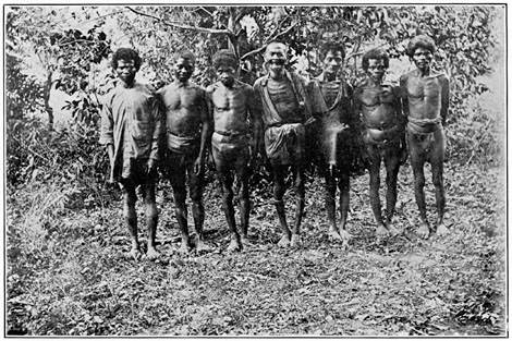 Group of Negrito men at Santa Fé, Zambales.