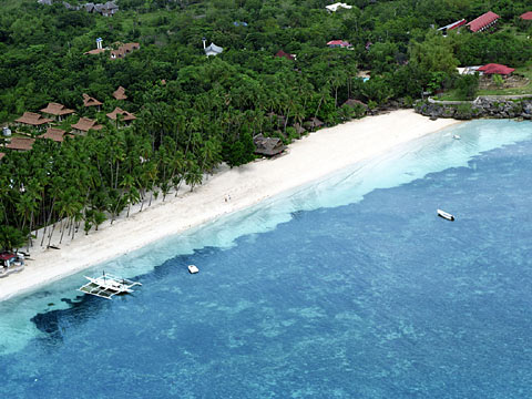 Alona Beach from the air